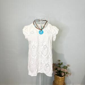 The perfect vintage style white babydoll blouse top
